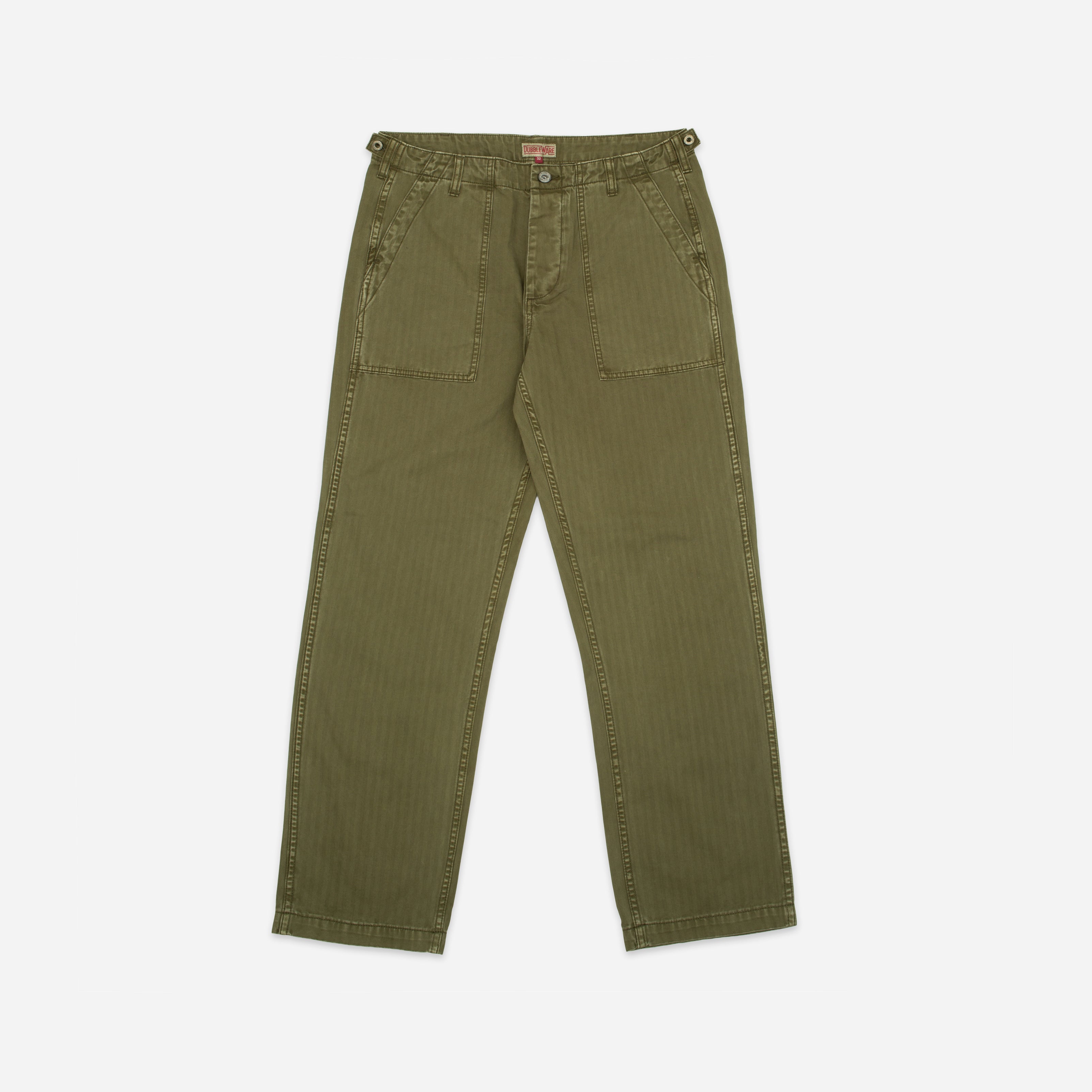 HERRINGBONE FATIGUE PANT - GREEN - THE GREAT DIVIDE – Dubbleware