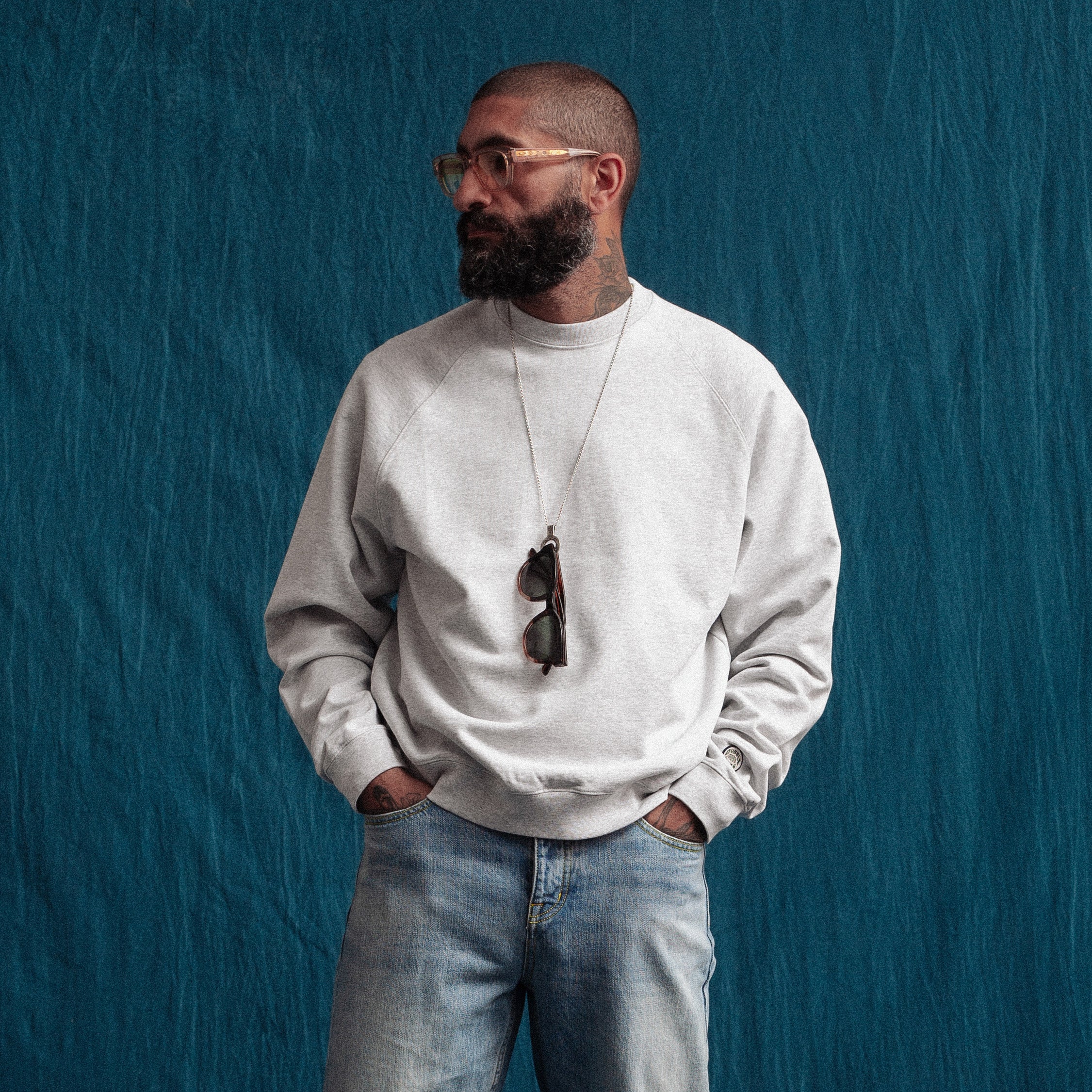 CREW SWEATSHIRT - ASH GREY HEATHER - DUBBLEWARE – Dubbleware