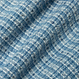 A light blue and white checkered long-sleeve button-down shirt.