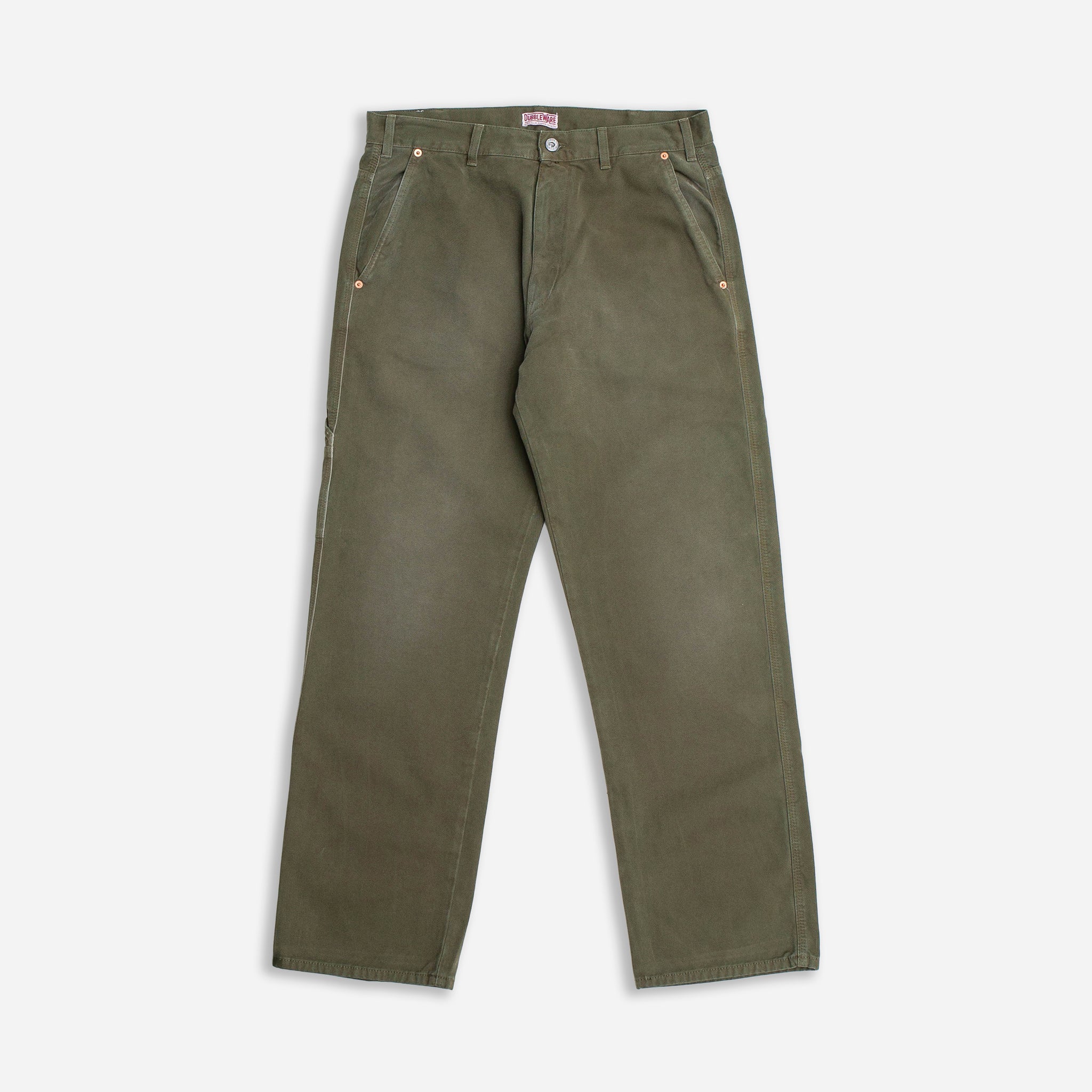 BELMONT WASHED CANVAS CARPENTER PANT - MILITARY GREEN