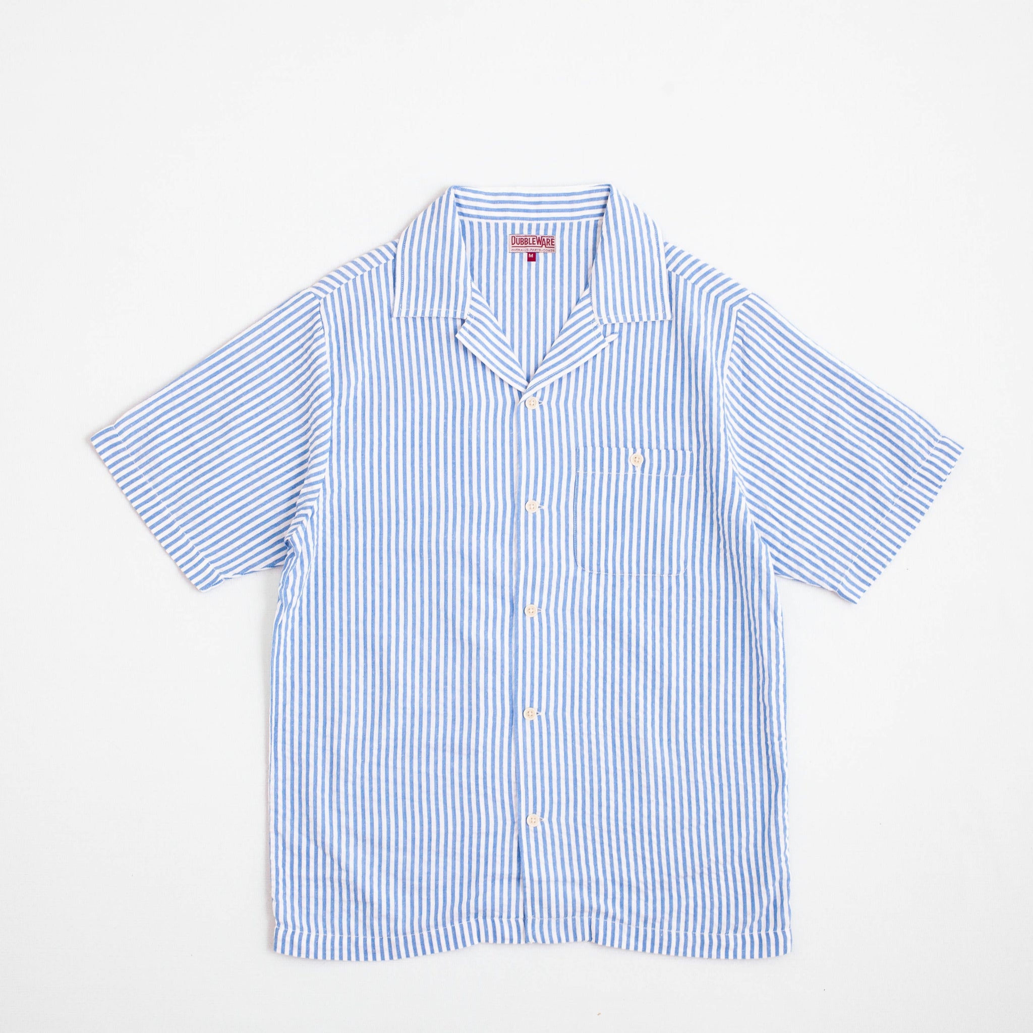 QUINCY SEERSUCKER CAMP SHIRT - NAVY STRIPE