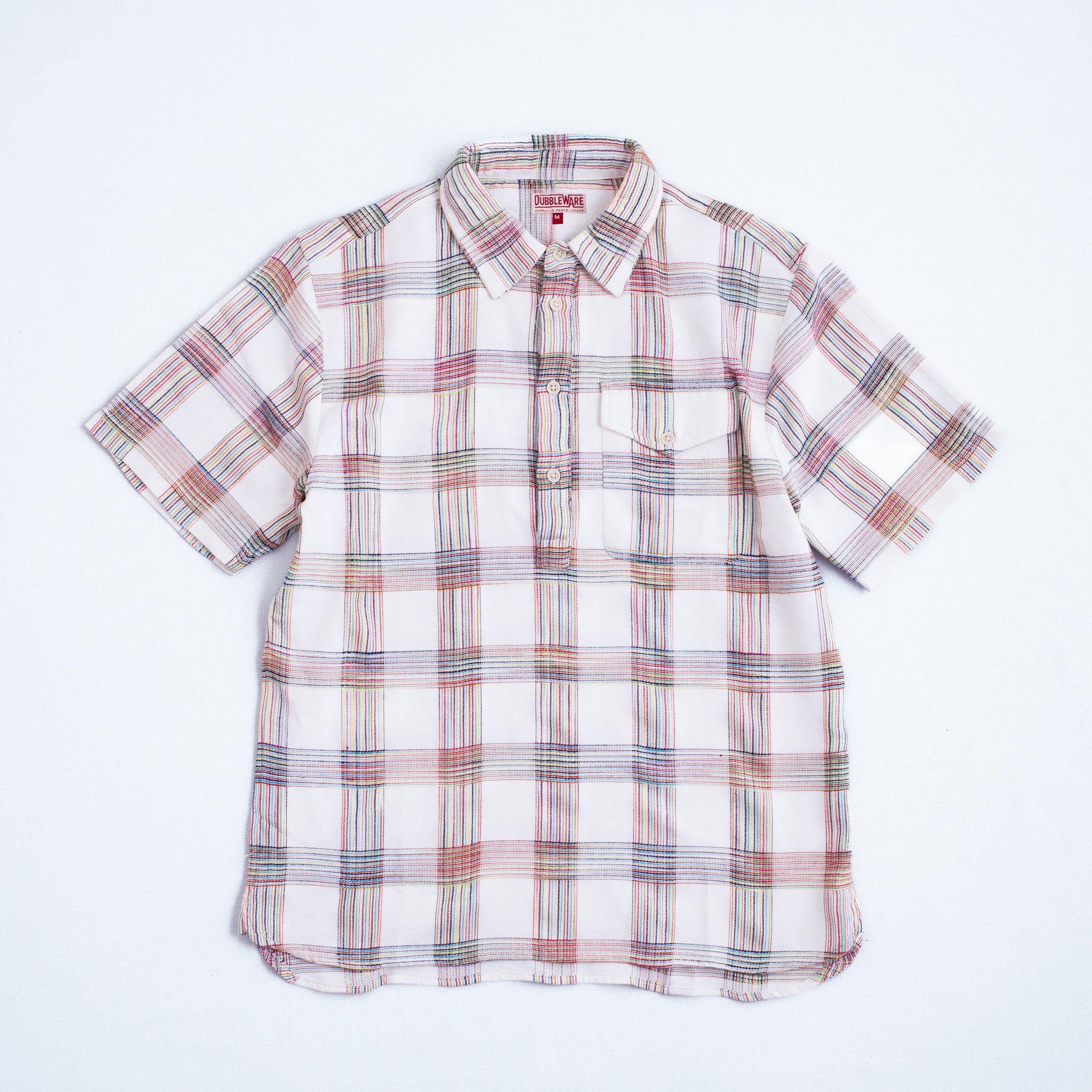 DOBBY CHECK PULLOVER SHIRT - WHITE MIX