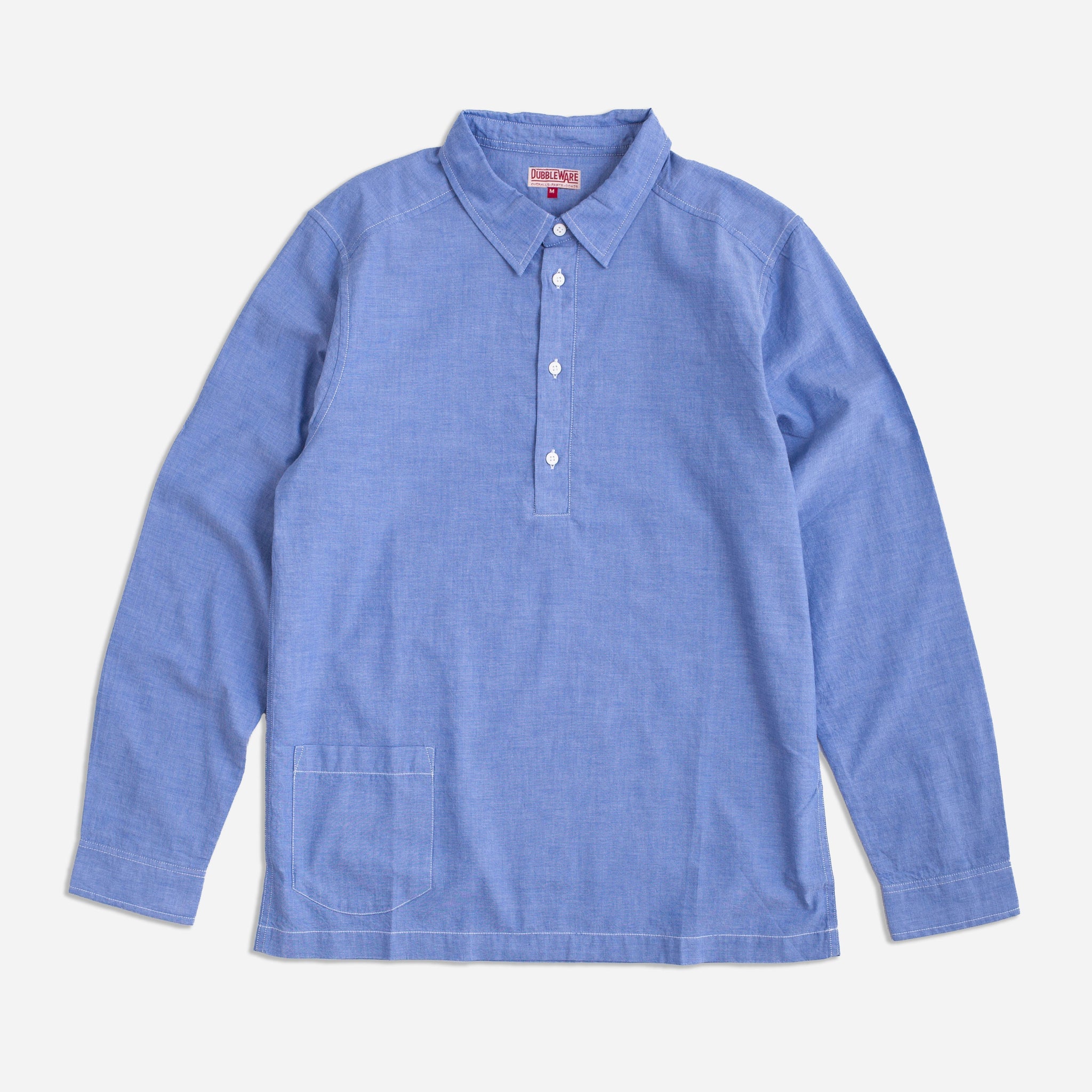 CHAMBRAY PULLOVER SHIRT - NAVY