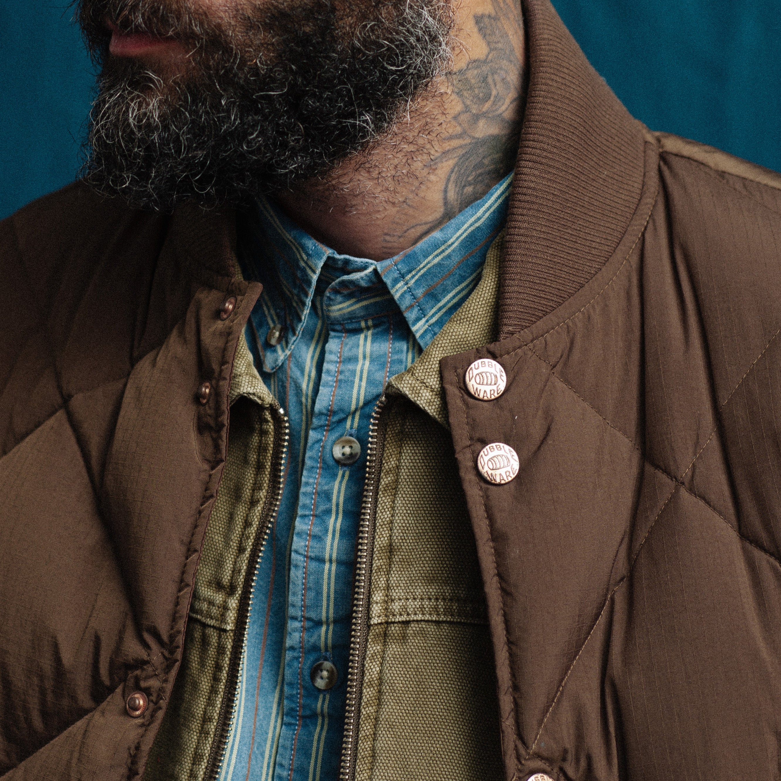 DUBBLE DOWN DIAMOND QUILTED JACKET - CHOCOLATE - DUBBLEWARE