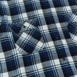 Made in Italy Milton Flannel Shirt - Blue / Ecru