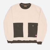 Maine Pullover Sherpa Fleece - Ecru / Olive