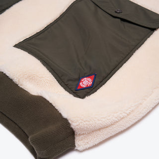 Maine Pullover Sherpa Fleece - Ecru / Olive