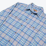 Milton Flannel Shirt - Grey / Blue