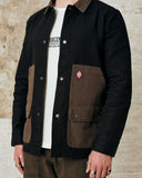 Contrast Work Jacket - Black / Military Green