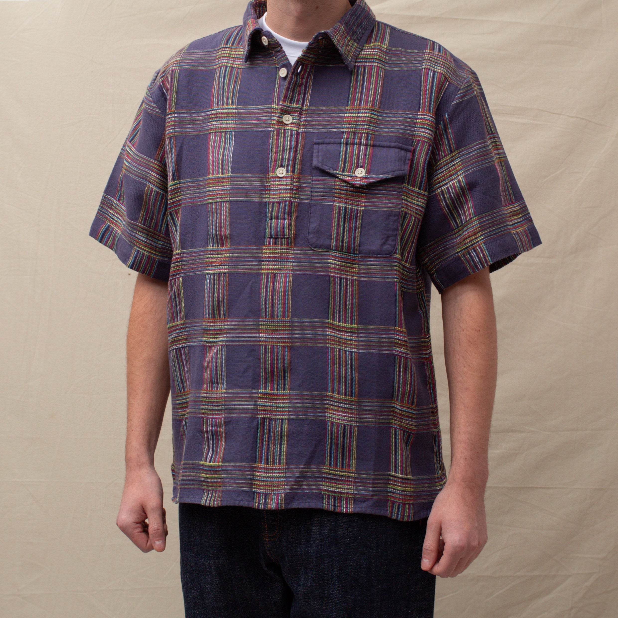 【新品】MATSUFUJI Dobby Check Pullover Shirt Dobby Check Pullover Shirt - Navy Mix - Dubbleware