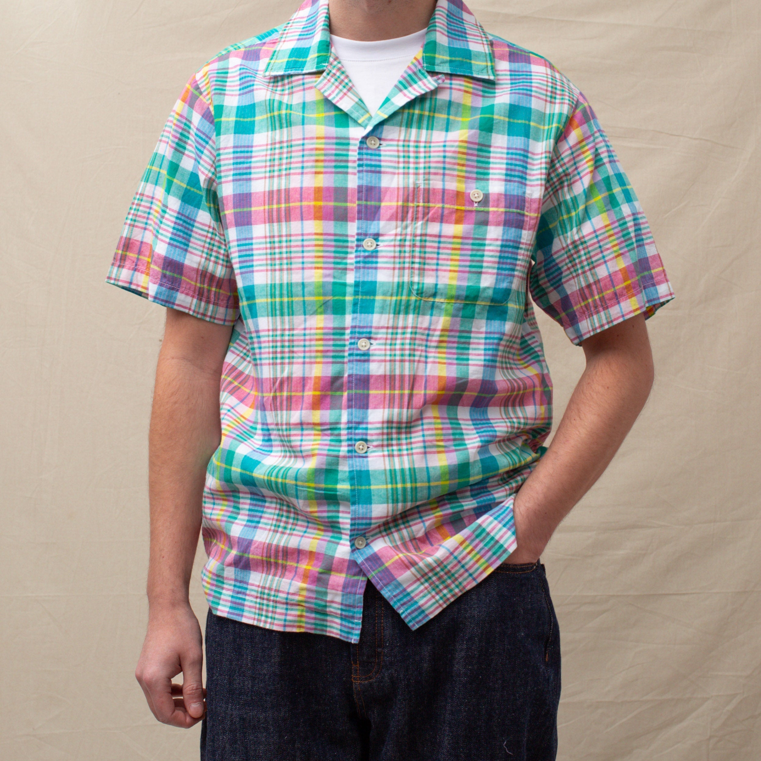 トップス wonderland Madras check shirts pwa Waffle Madras LS - Ruby – Corridor